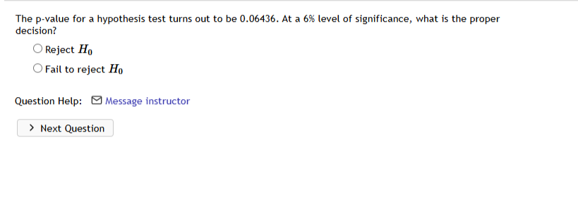 The p-value for a hypothesis test turns out to be