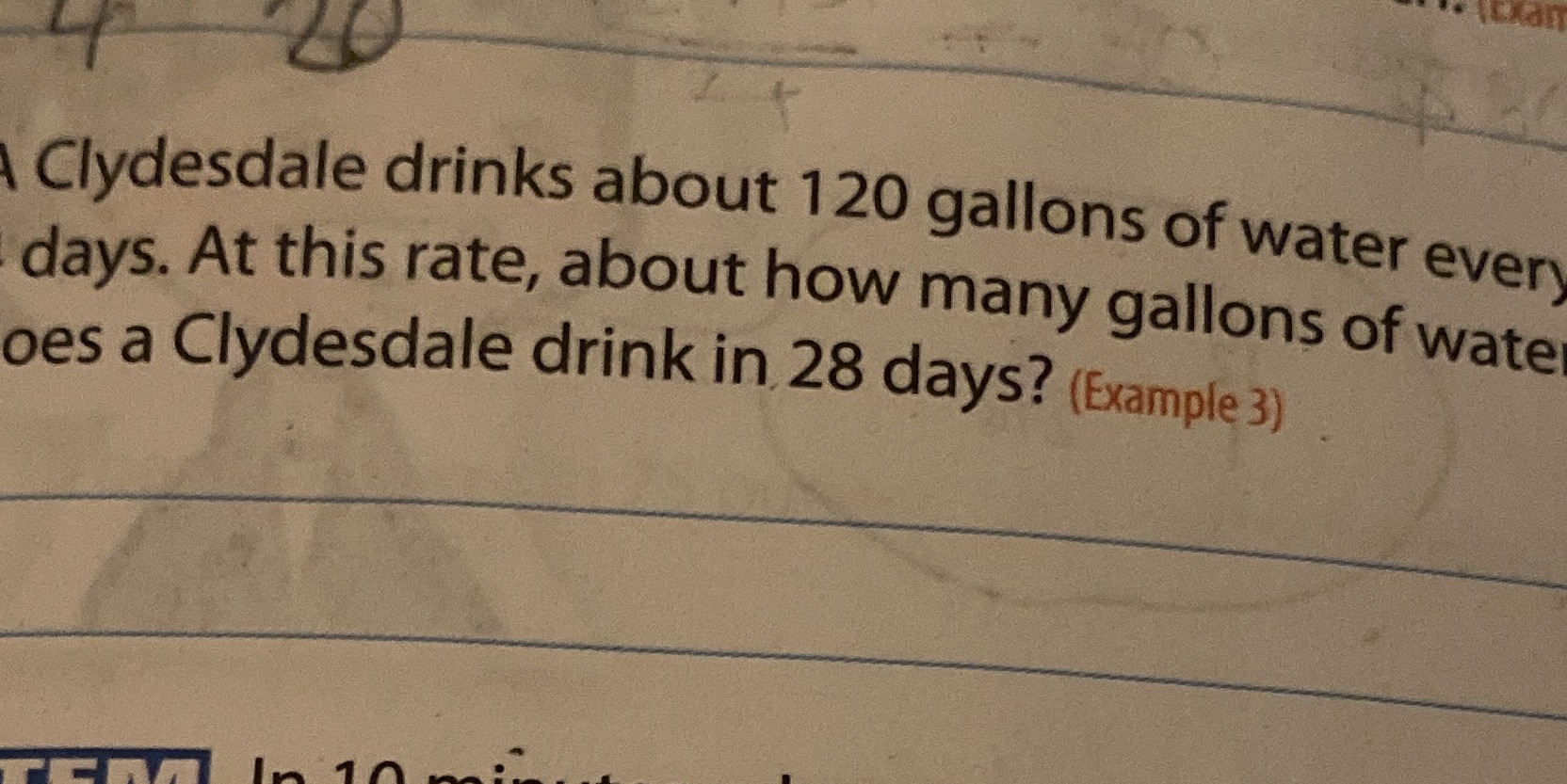 Clydesdale drinks about 120 gallons of water