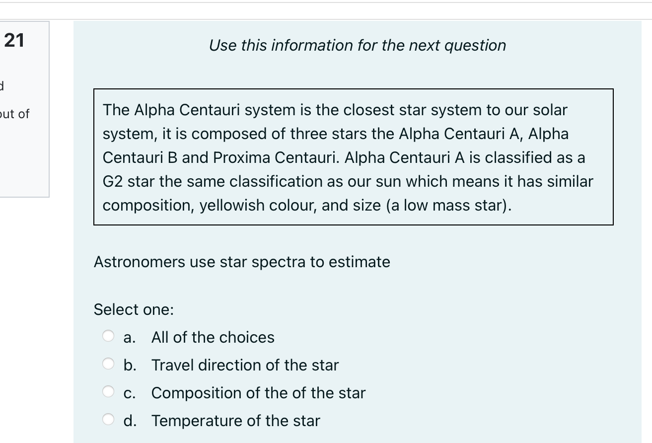 21 Use this information for the next question M