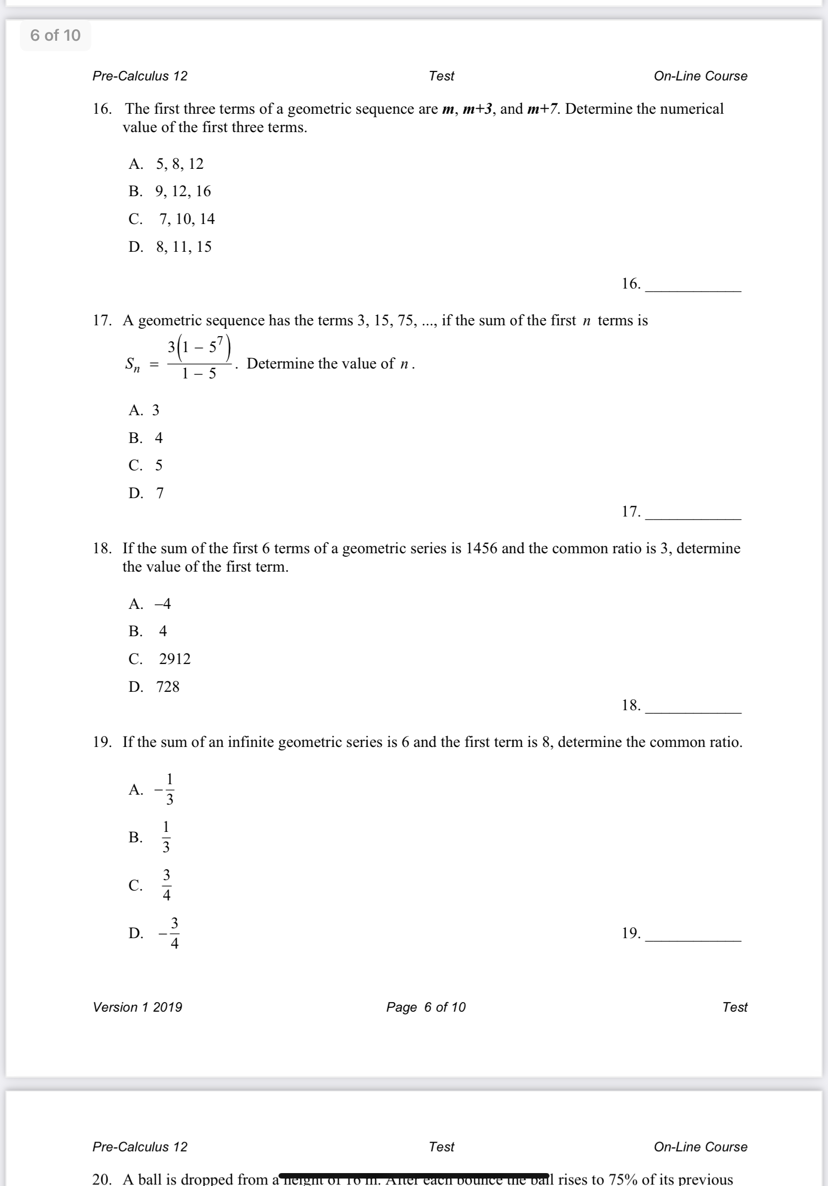 please provide answers and explanations