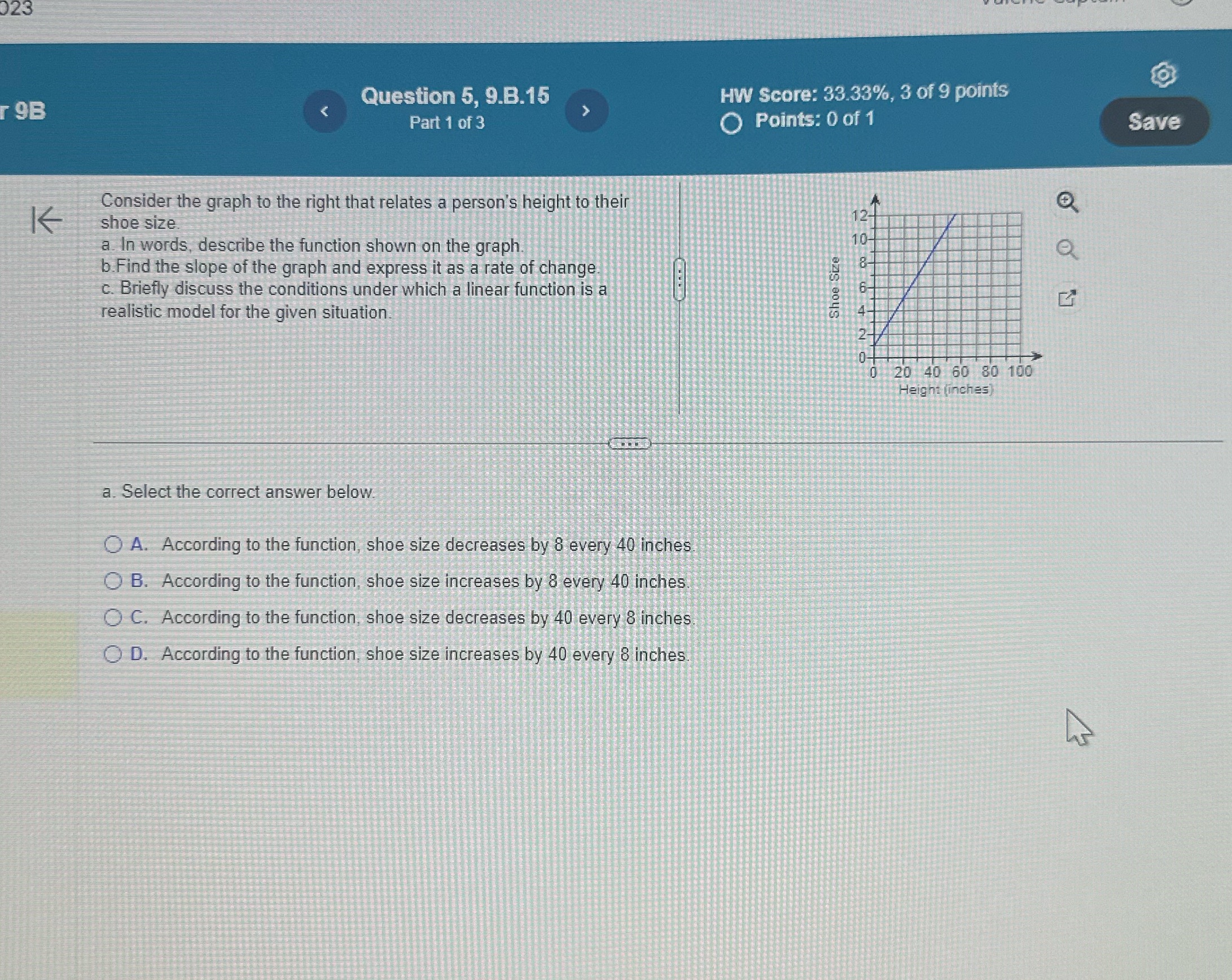 23 Question 5, 9.B.15 HW Score: 33.33%, 3 of 9