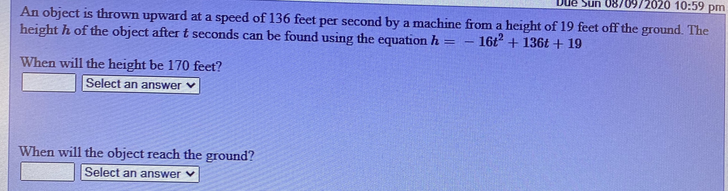 The height h of the object can be found using the