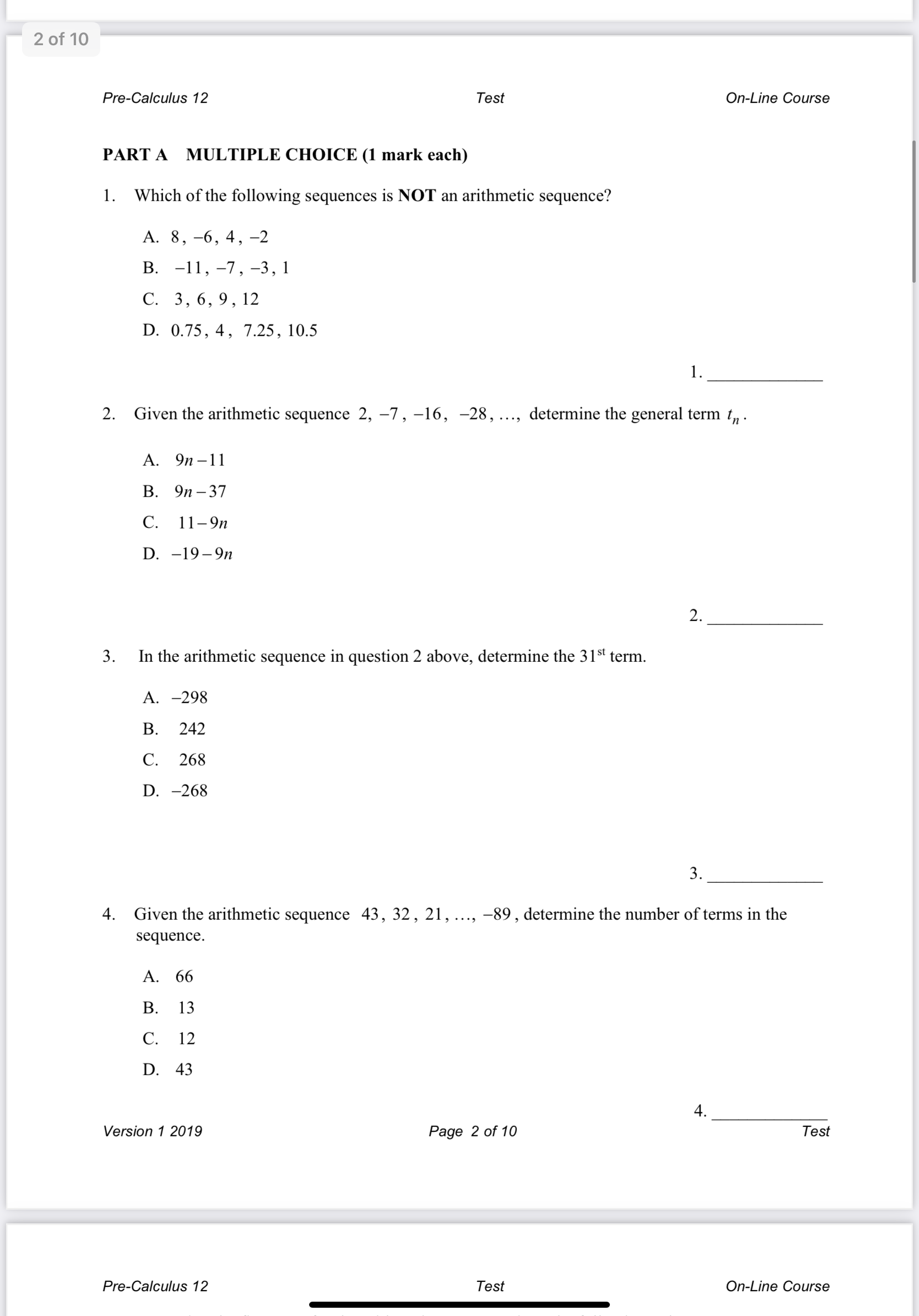 please provide answers and explanations