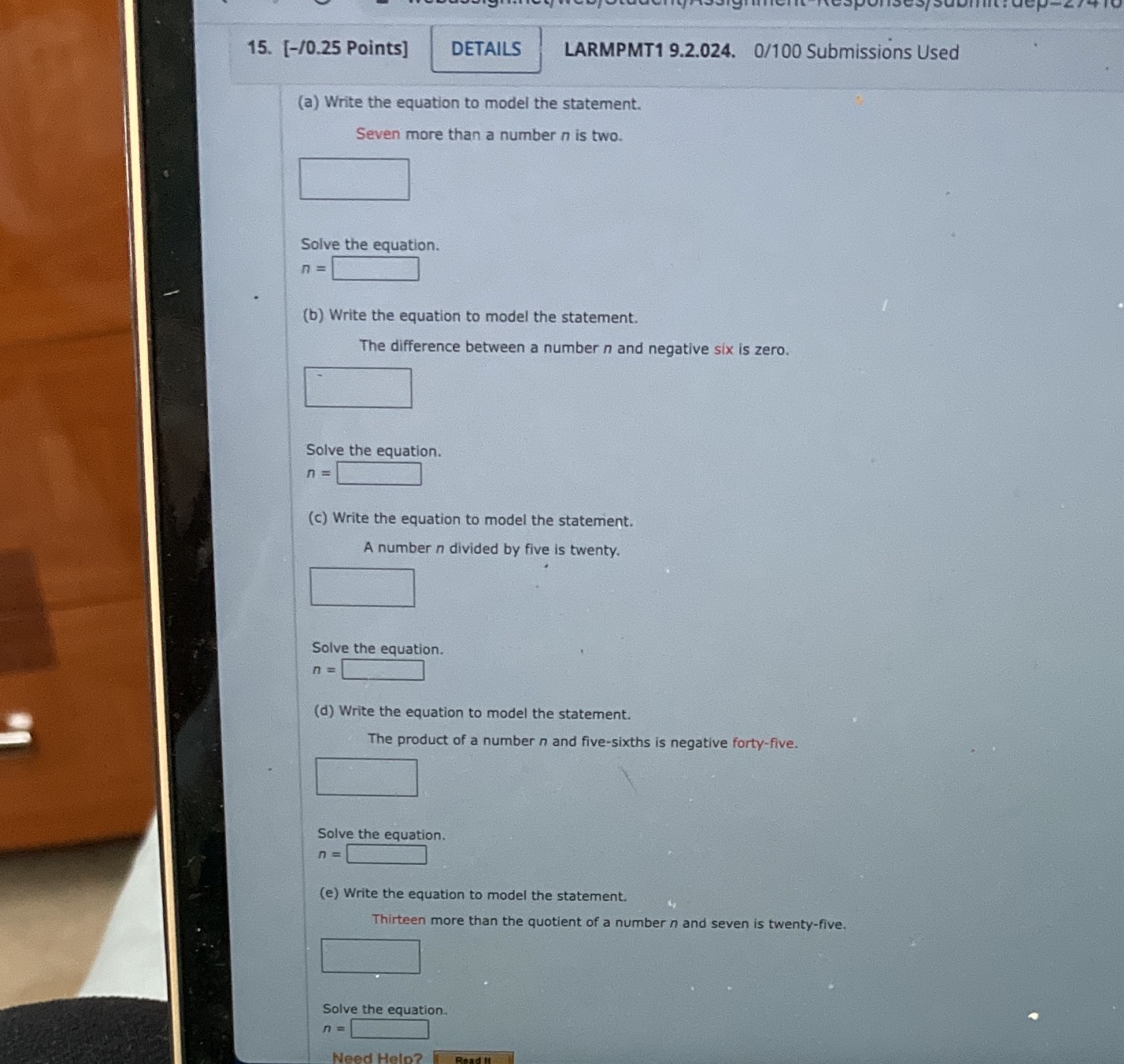 15. [-/0.25 Points] DETAILS LARMPMT1 9.2.024.