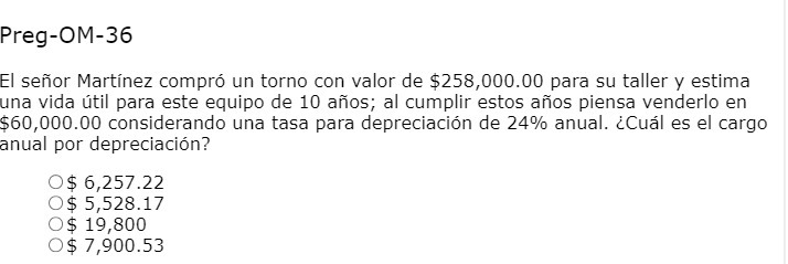 Preg-OM-36 El senor Martinez compro un torno con