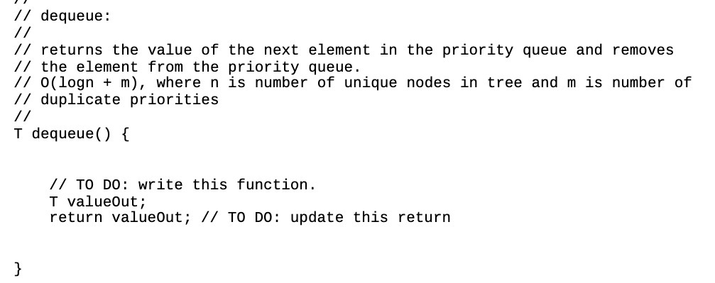 // dequeue: // // returns the value of the next