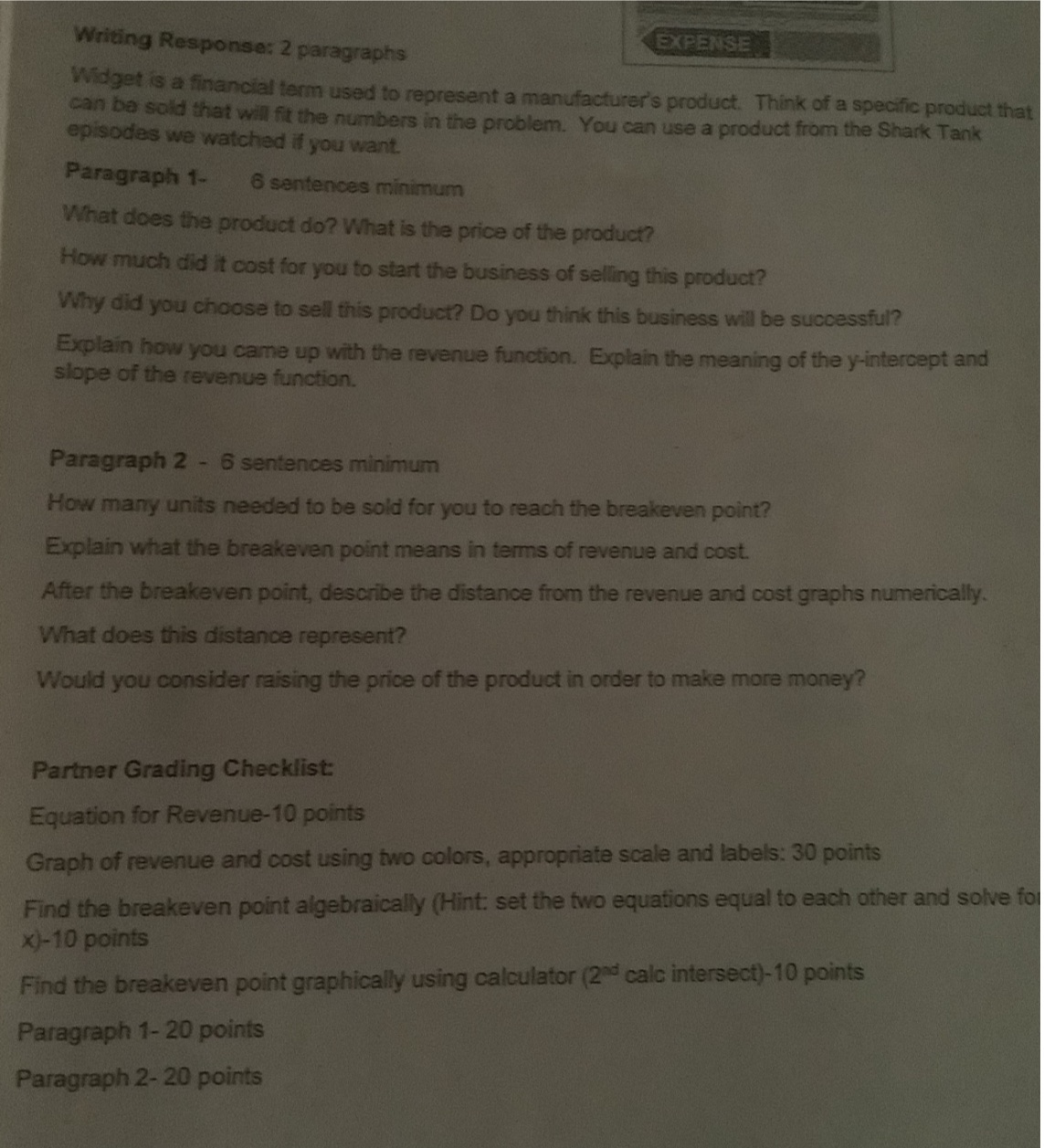 You need to complete everything that is stated on