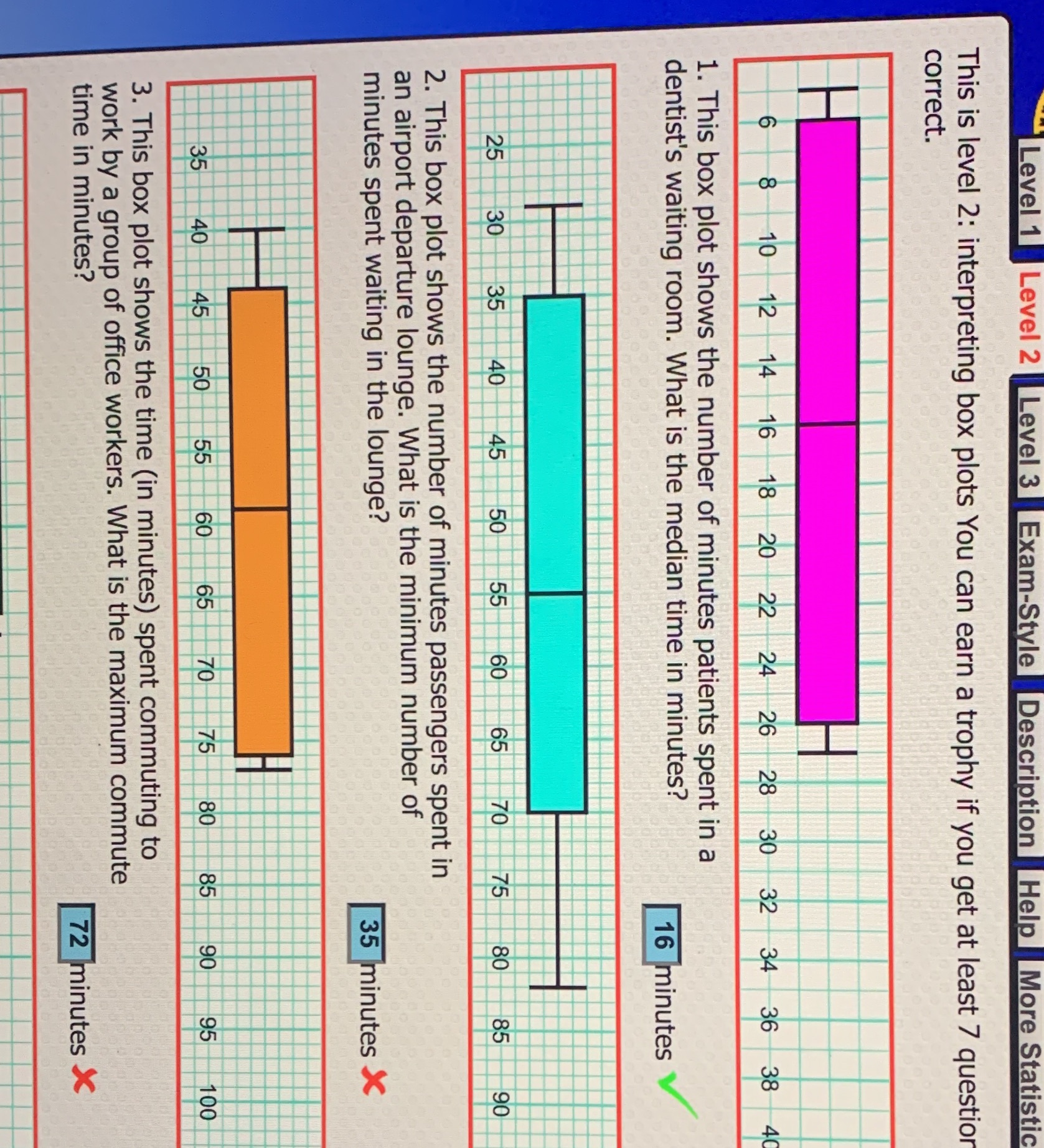Level 1 Level 2 Level 3 Exam-Style Description