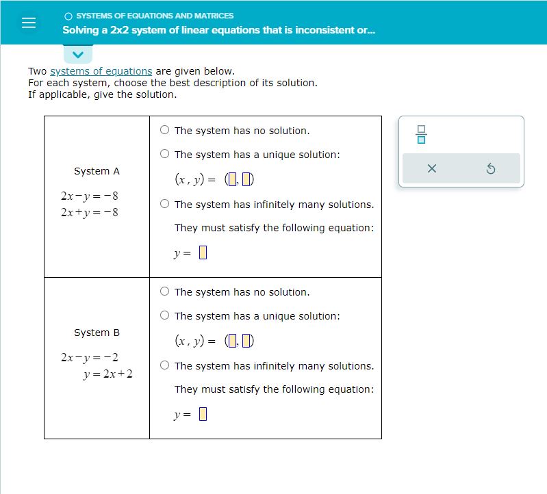 module is systems of equations and matrices,