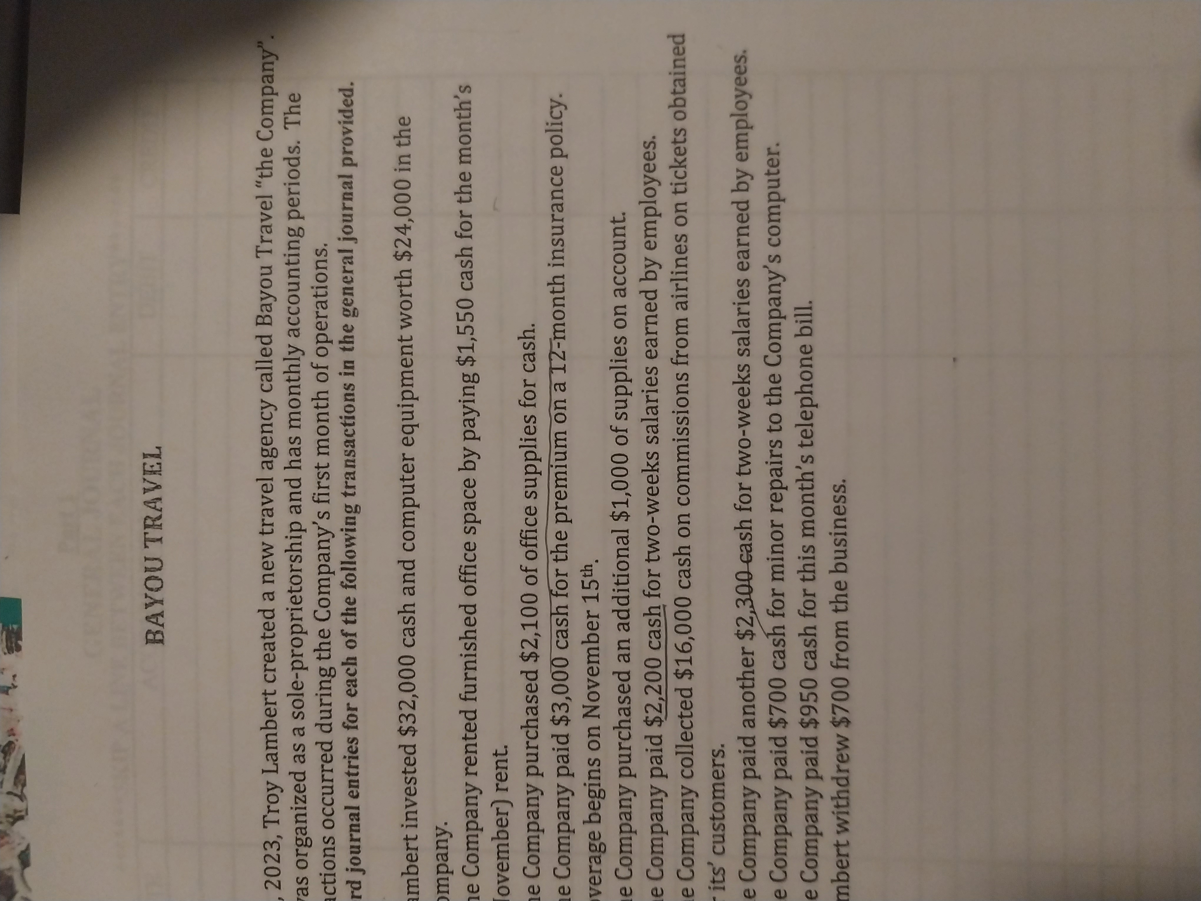 BAYOU TRAVEL 2023, Troy Lambert created a new