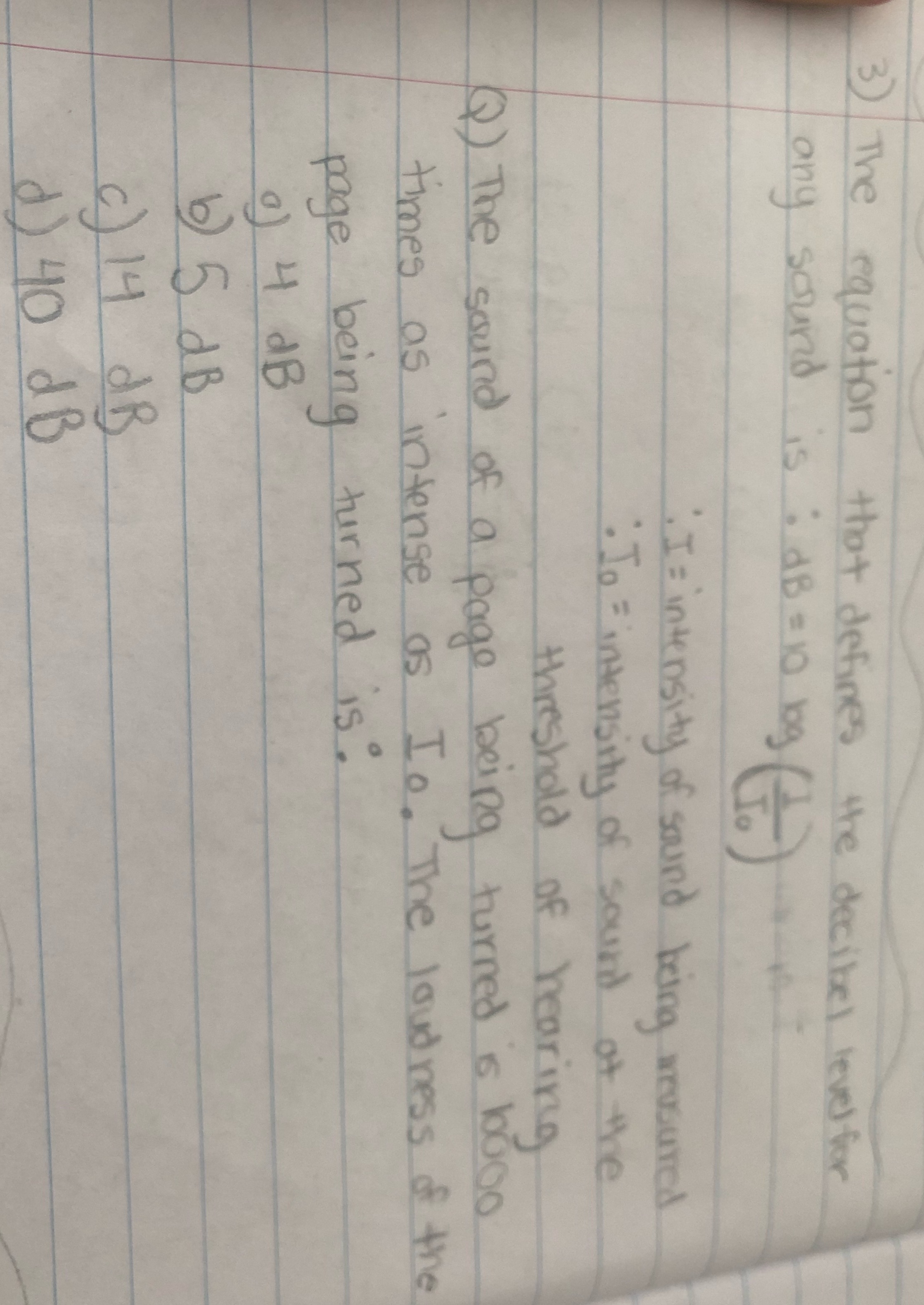 Please answer this 3) The equation that defines