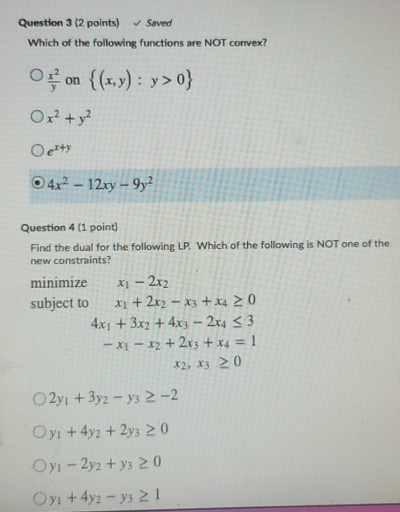 answer both questions Question 3 (2 points) v