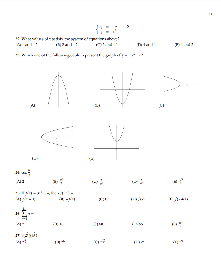 11 12. If sin 50" = x, then which one of the