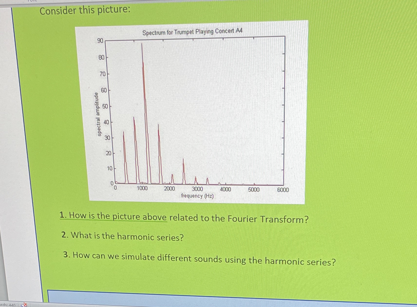 Consider this picture: Spectrum for Trumpet