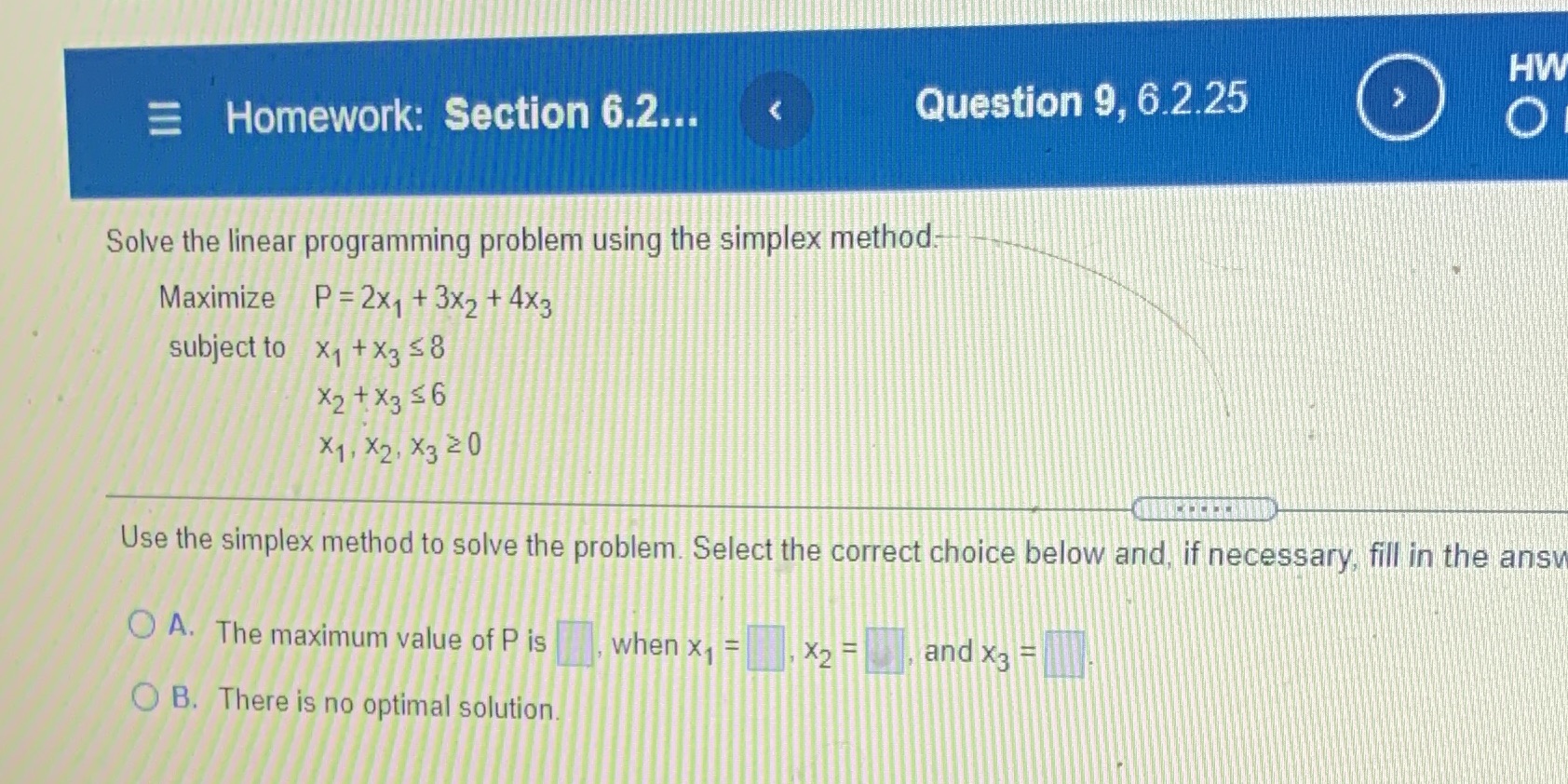 O HV Homework: Section 6.2... Question 9, 6.2.25