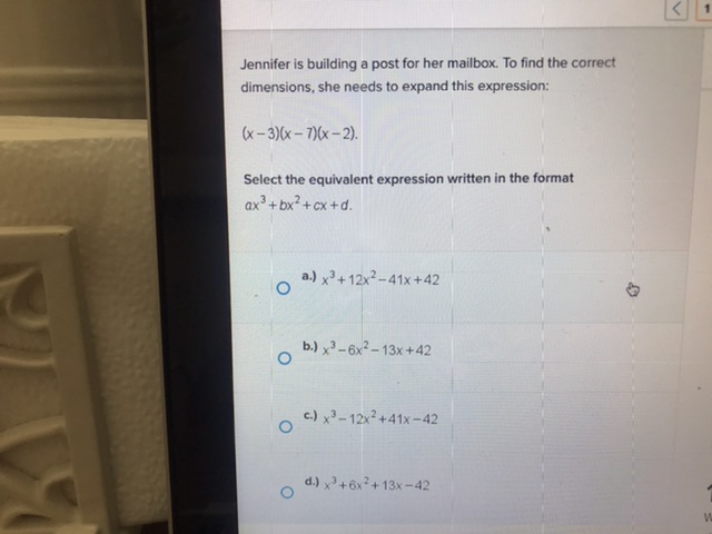 < 1 Jennifer is building a post for her mailbox.