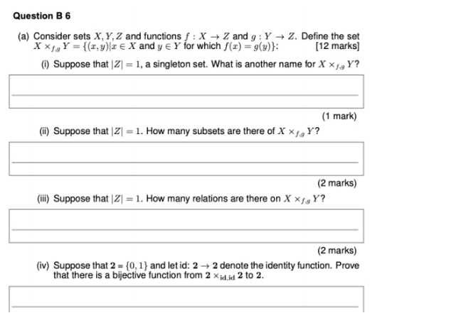 answer all parts Question B 6 (a) Consider sets