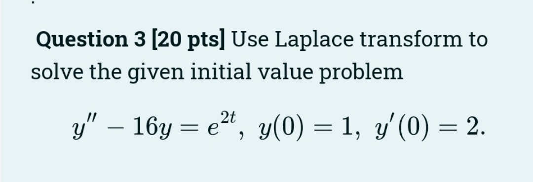 Ordinary Differential Equations Question 3 [20