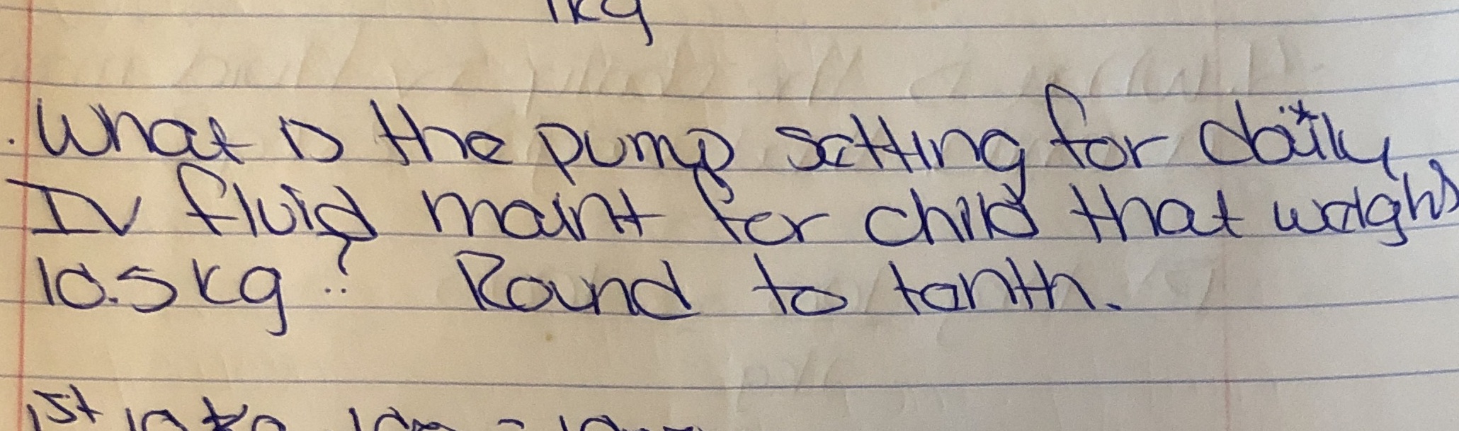 What D the pump setting for billy ov fluid maint