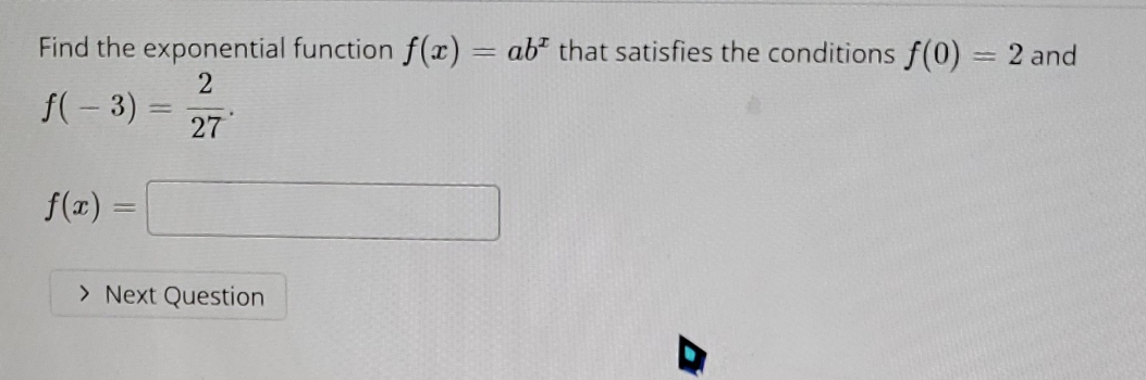 help with the problem Find the exponential
