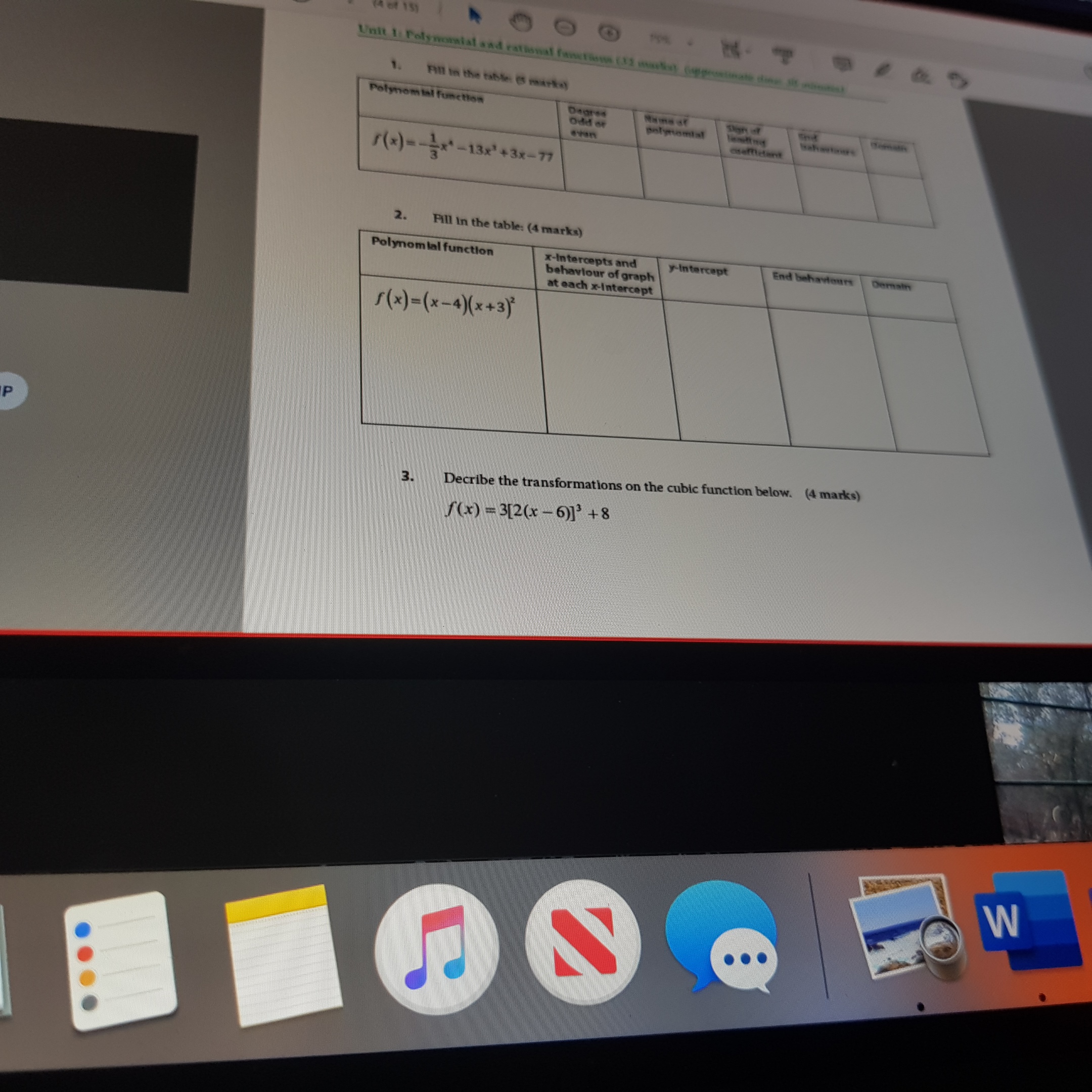 fox . Unit 1: Polynomial and rational fantasy (12