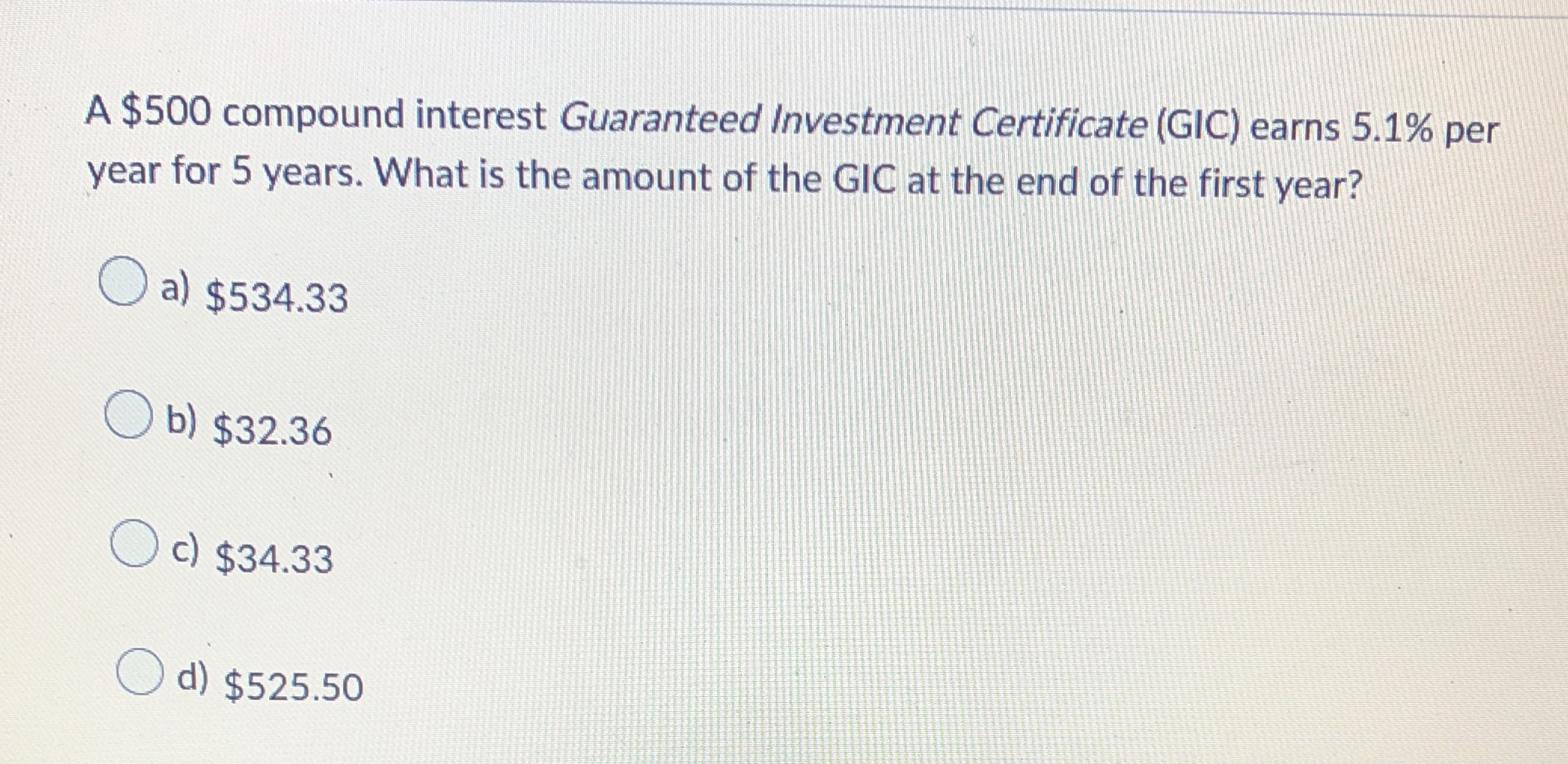 A $500 compound interest Guaranteed Investment