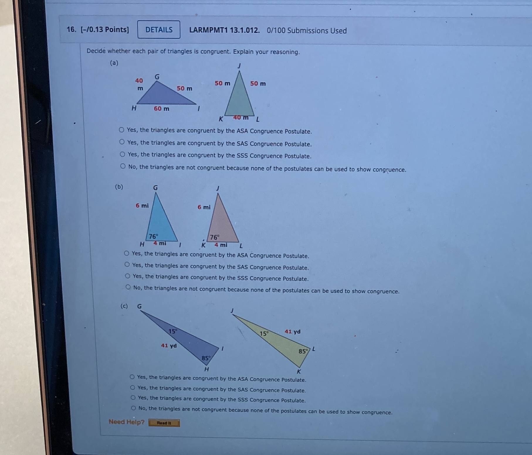 16. [-/0.13 Points] DETAILS LARMPMT1 13.1.012.