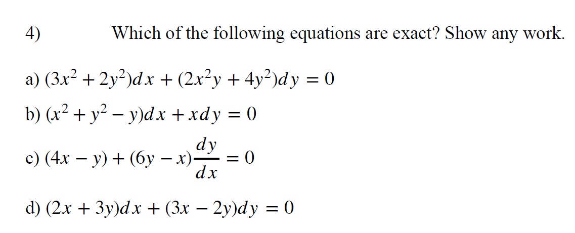 Question within image 4) Which of the following
