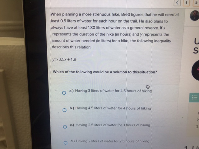 < 2 When planning a more strenuous hike, Brett