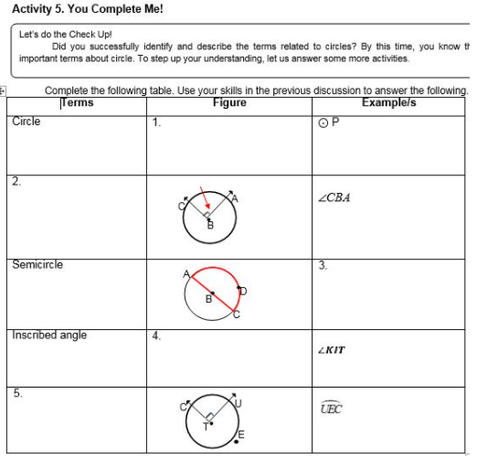 Activity 5. You Complete Me! Let's do the