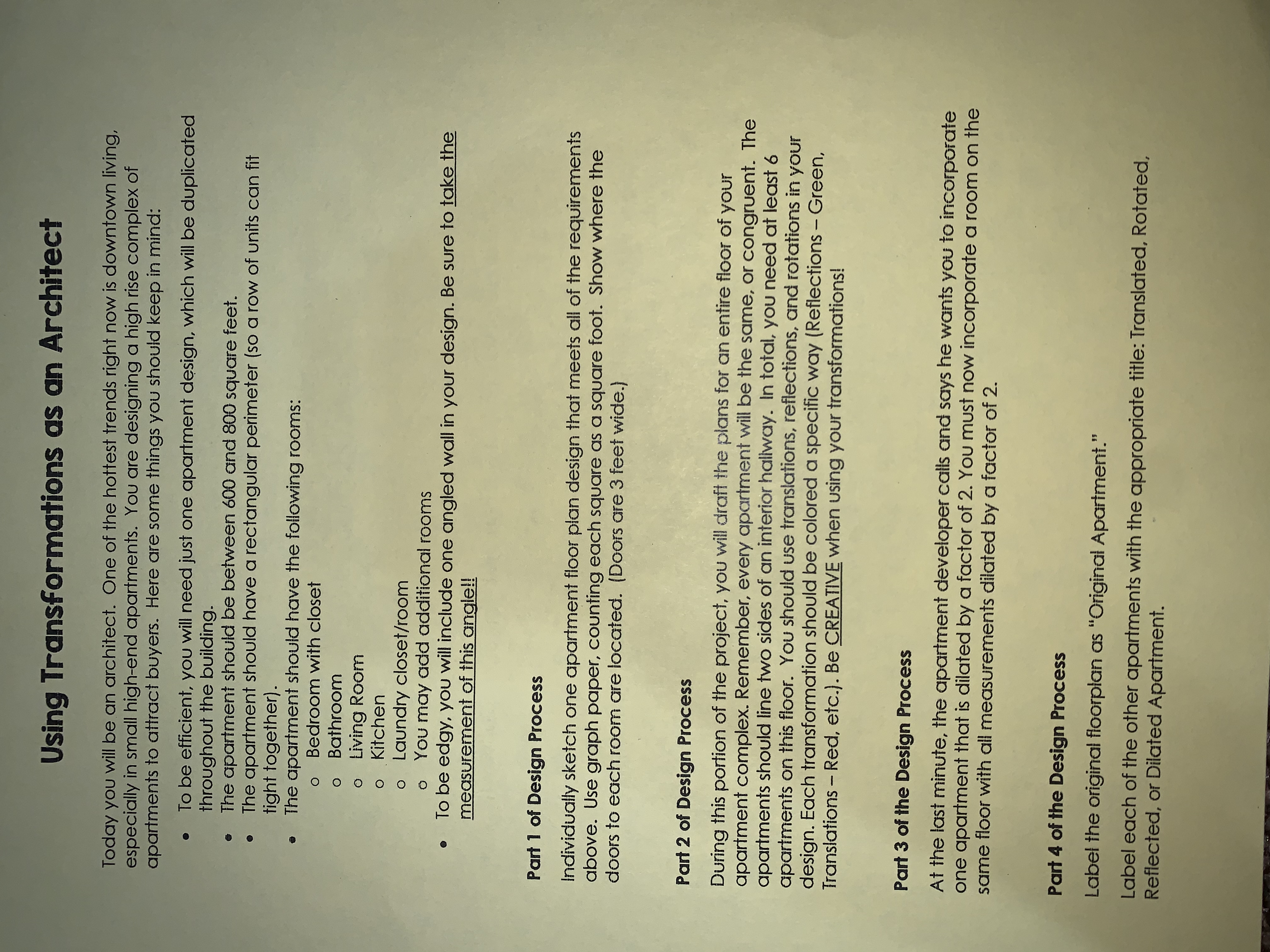 2 page 1 work Using Transformations as an