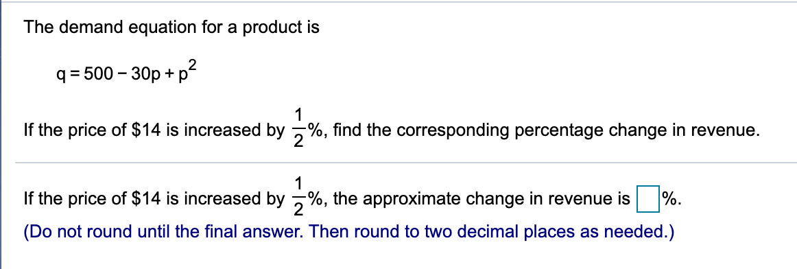 find the corresponding percentage change in