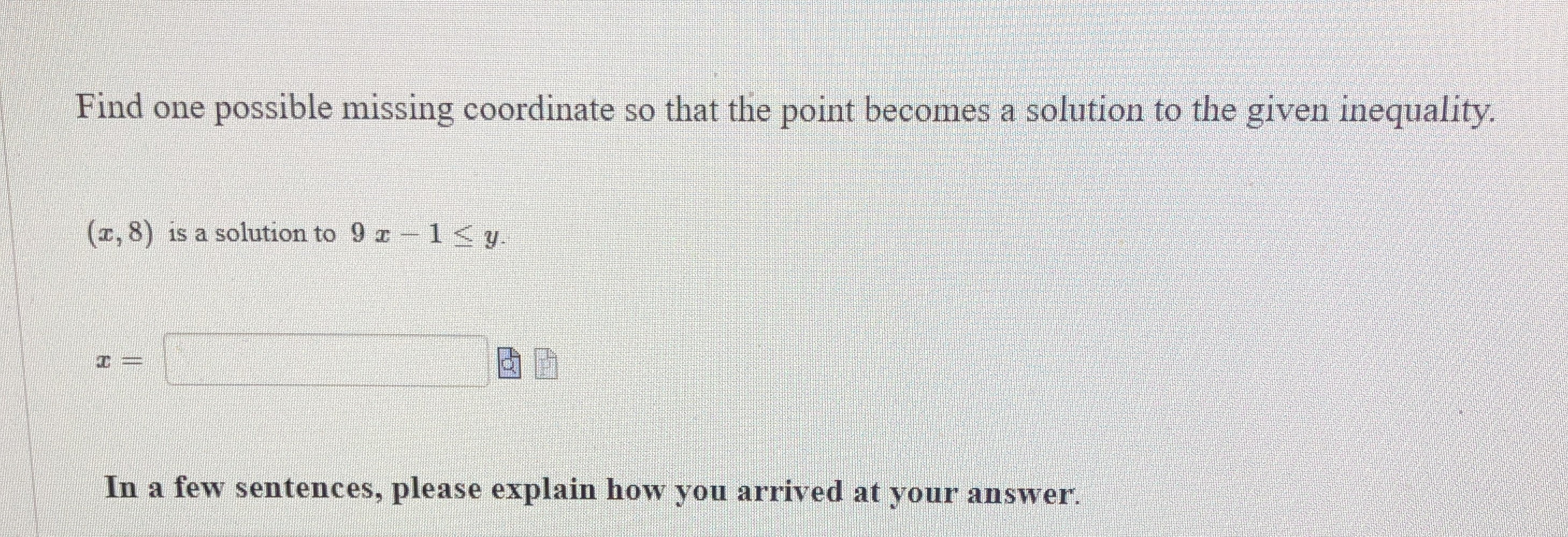 See attachment Find one possible missing