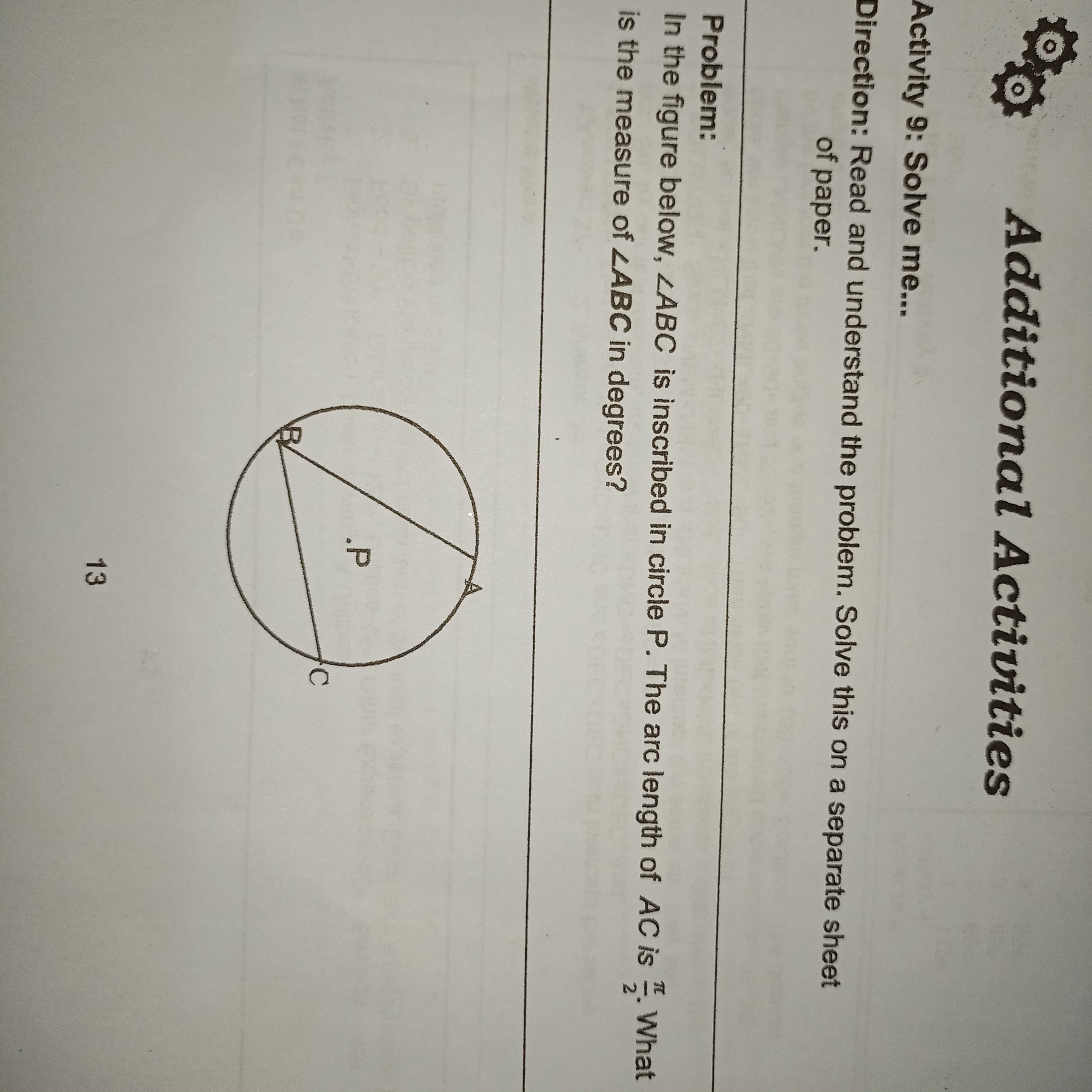 Additional Activities Activity 9: Solve me...