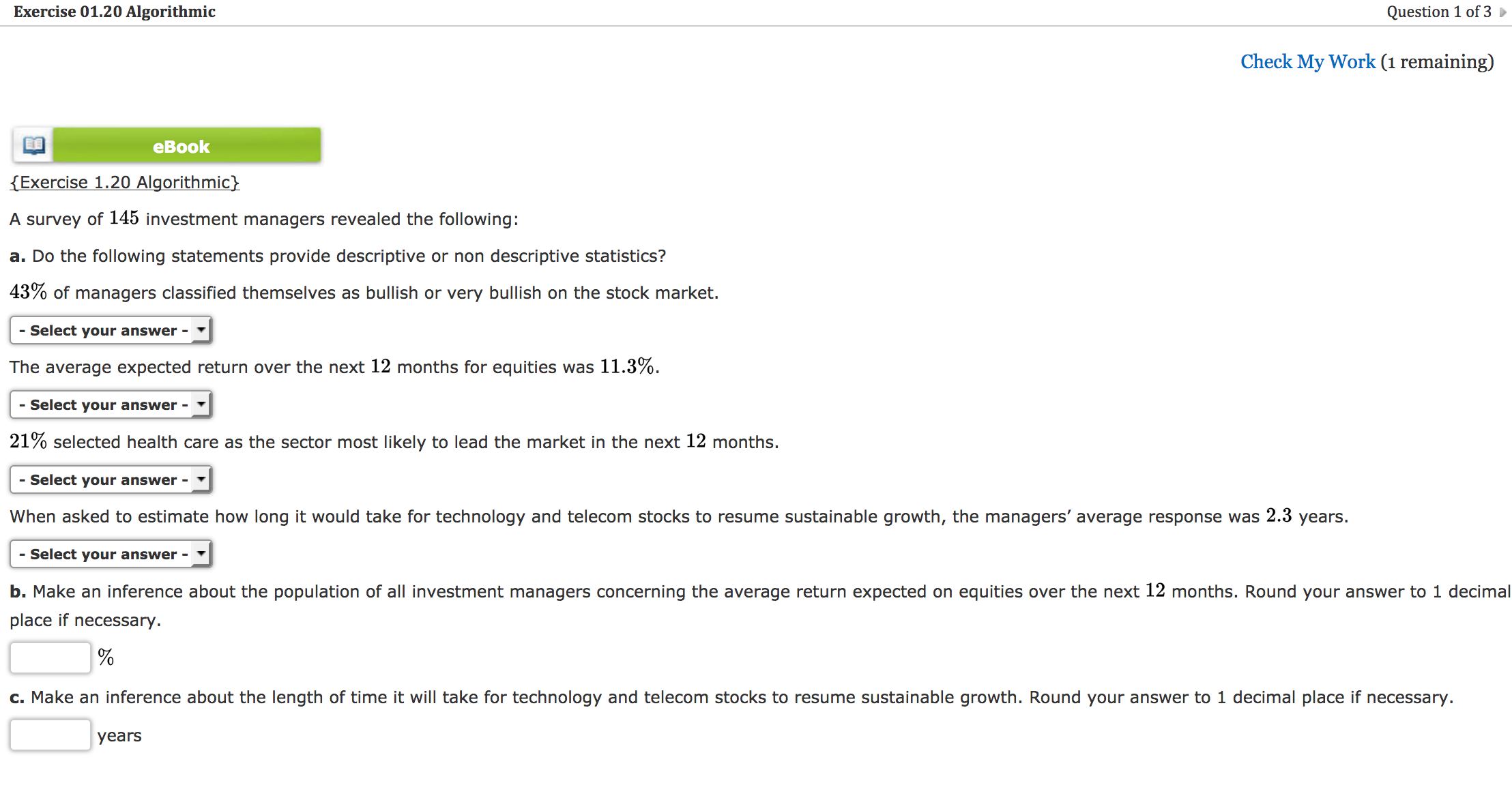 Attached, you will find 3 questions from OPRE