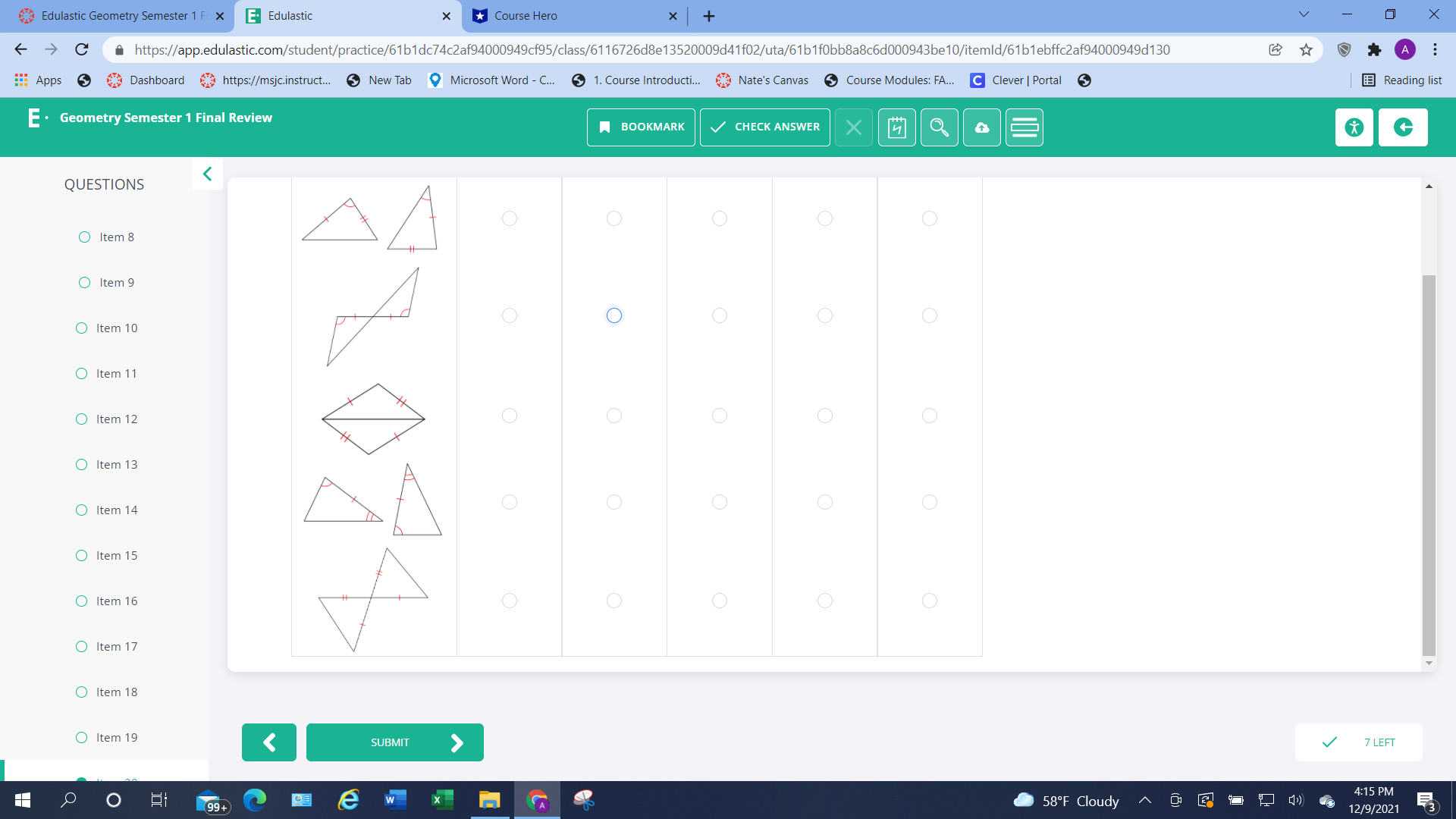 Decide if the triangles can be proven congruent