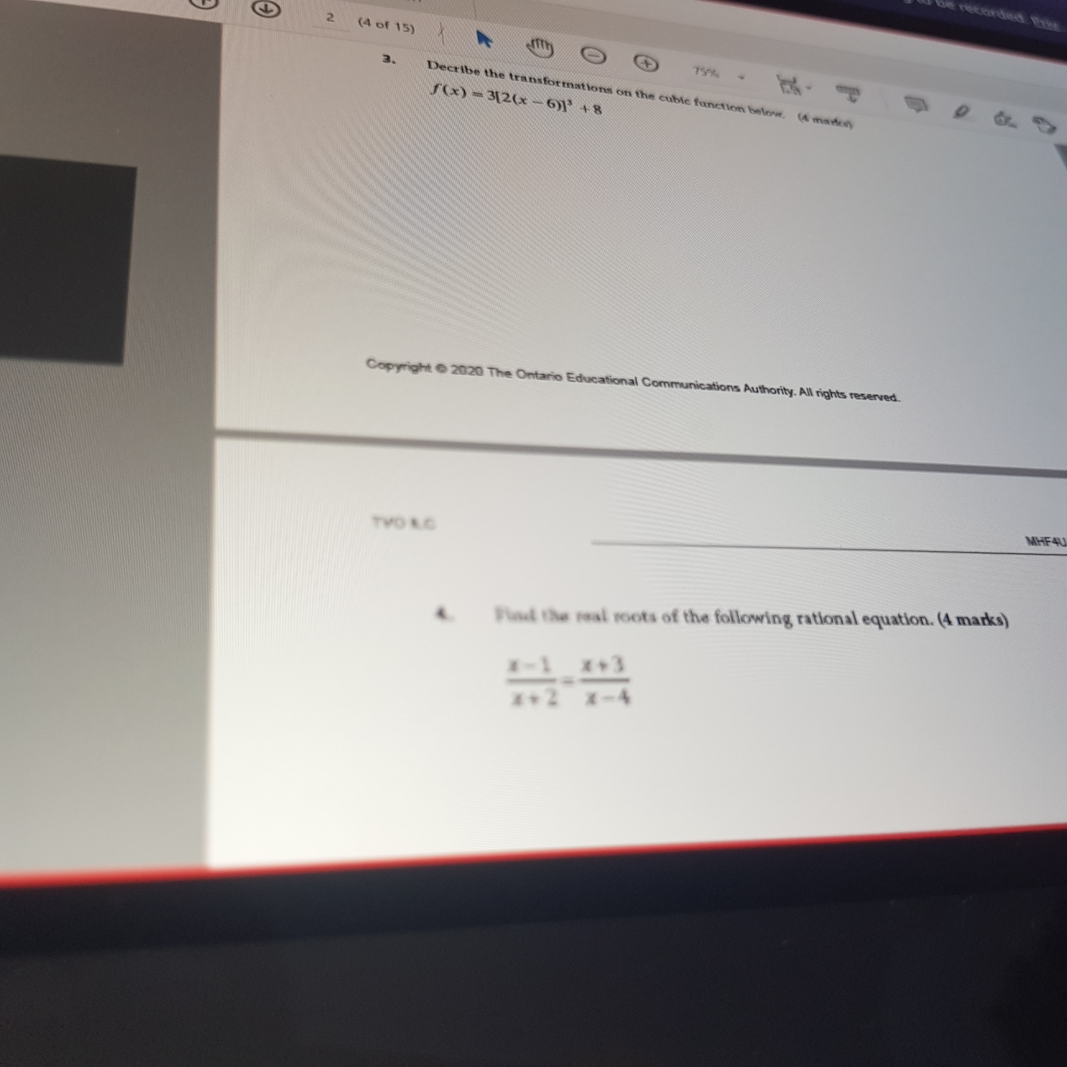 Polynomial fonction avant 1(*)--4x-13x"+3x-71 2.