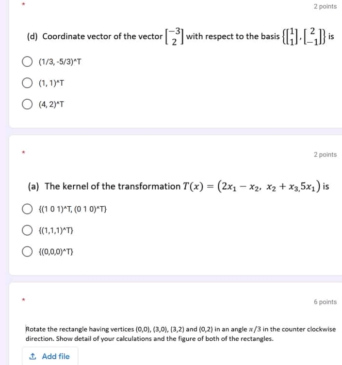 multiple choice question with math solution give