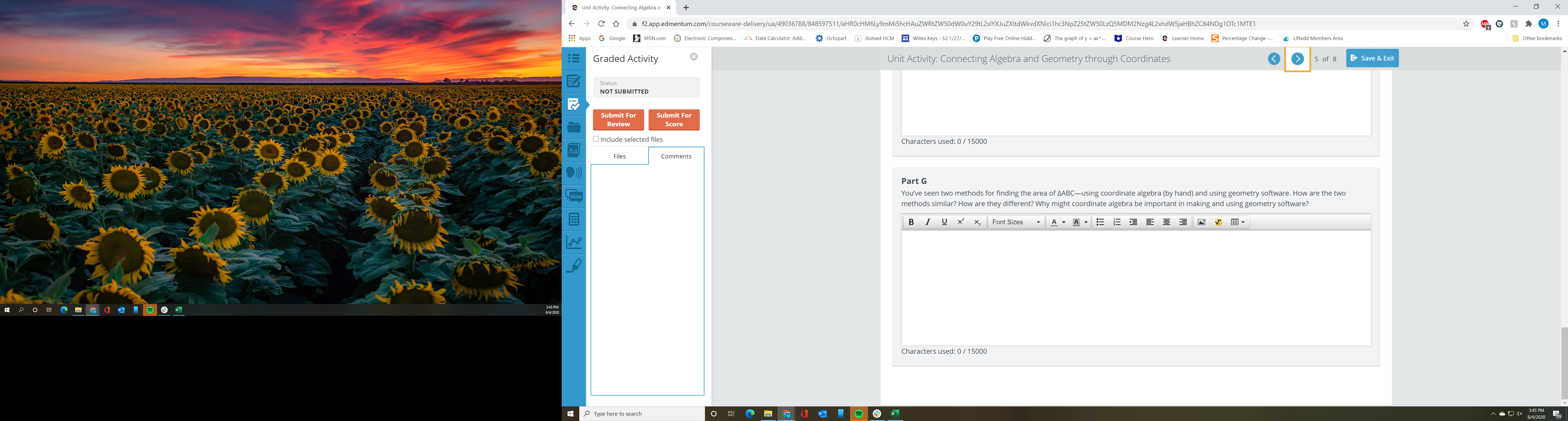 2 Unit Activity: Connecting Algebra ar - C D a