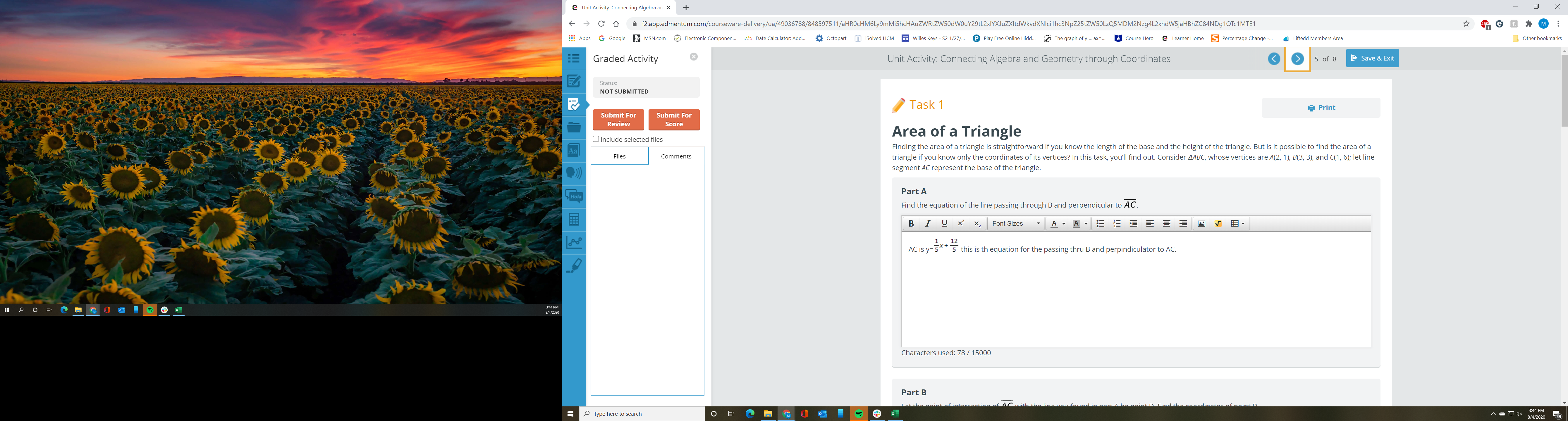 2 Unit Activity: Connecting Algebra ar - C D a