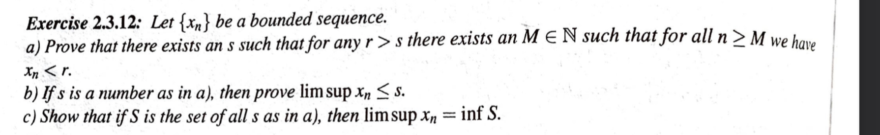 Exercise 2.3.12: Let {xn} be a bounded sequence.