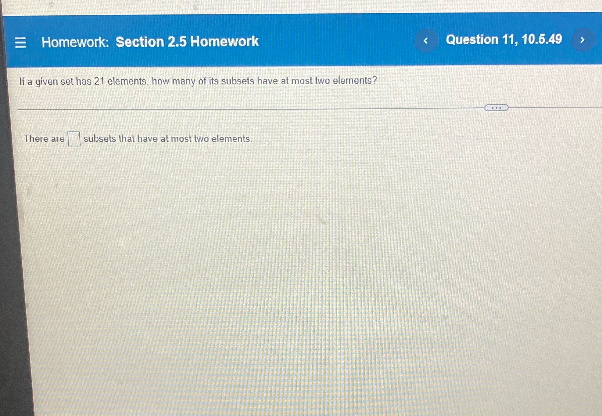 E Homework: Section 2.5 Homework Question 11,