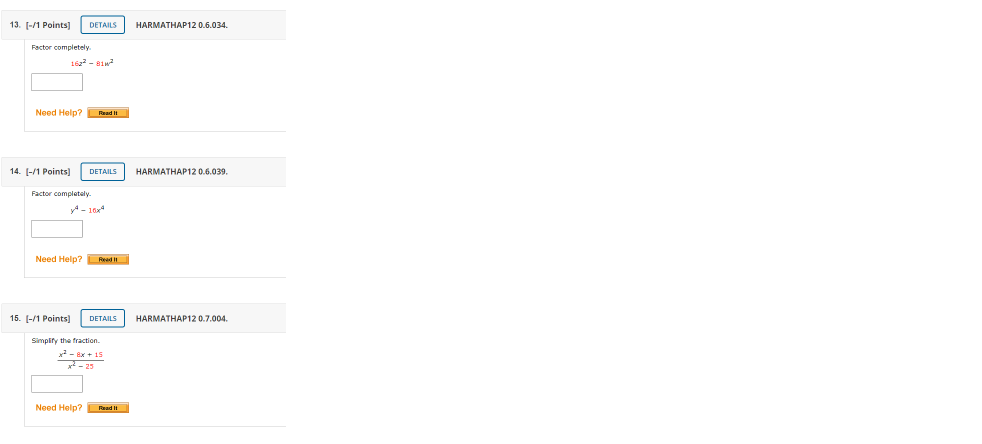 Please help with these questions 13. [-/1 Points]