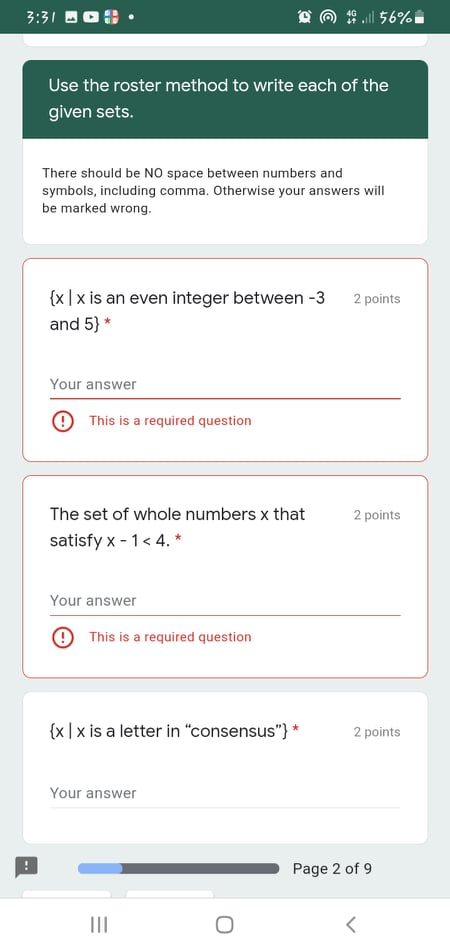 3:31 09 919.156% Use the roster method to write