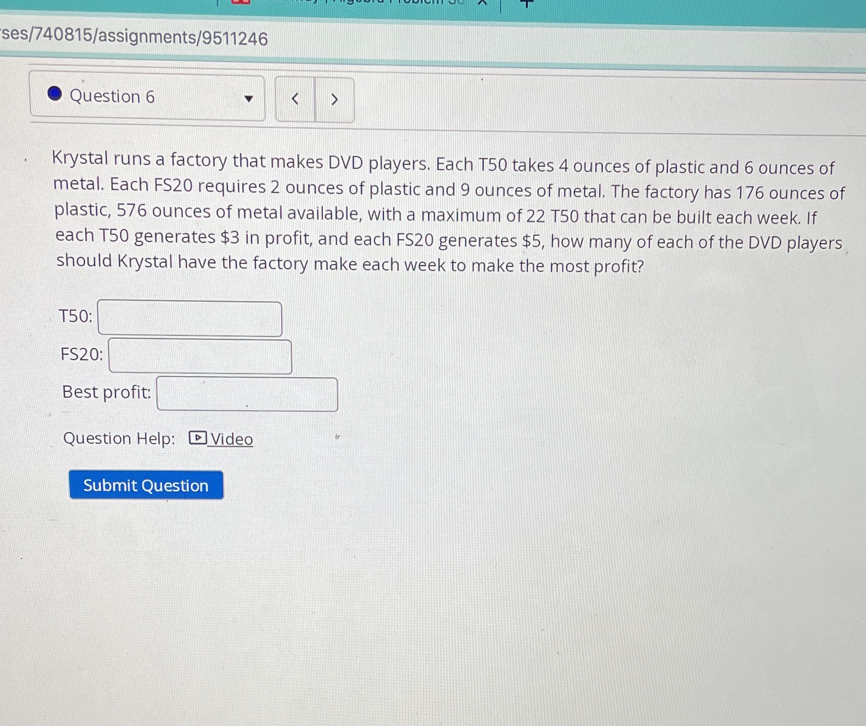 ses/740815/assignments/9511246 Question 6 Krystal