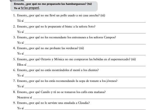 Ernesto, {por que no me preparaste las