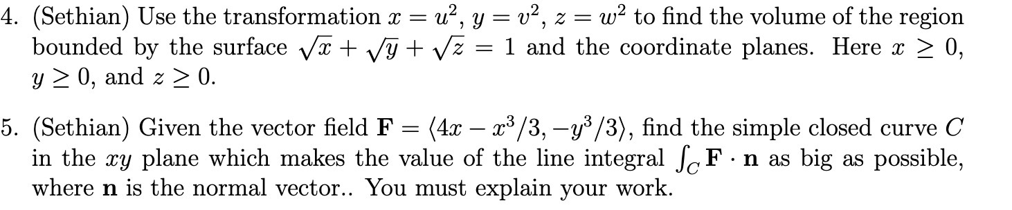 4. (Sethian) Use the transformation a: = U2, 3; =
