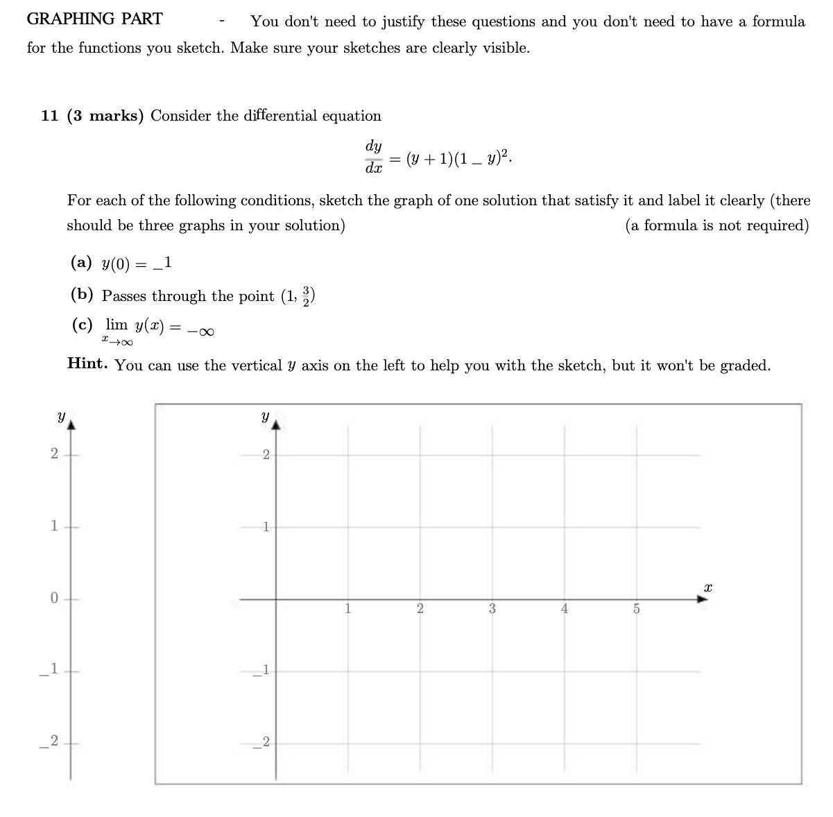 GRAPHING PART You don't need to justify