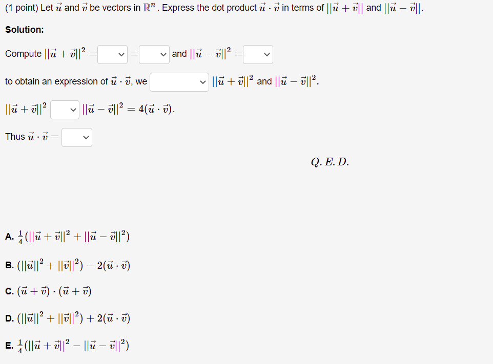 Please answer: (1 point) Consider the points P(1,