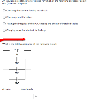 Quick few Questions An insulation resistance